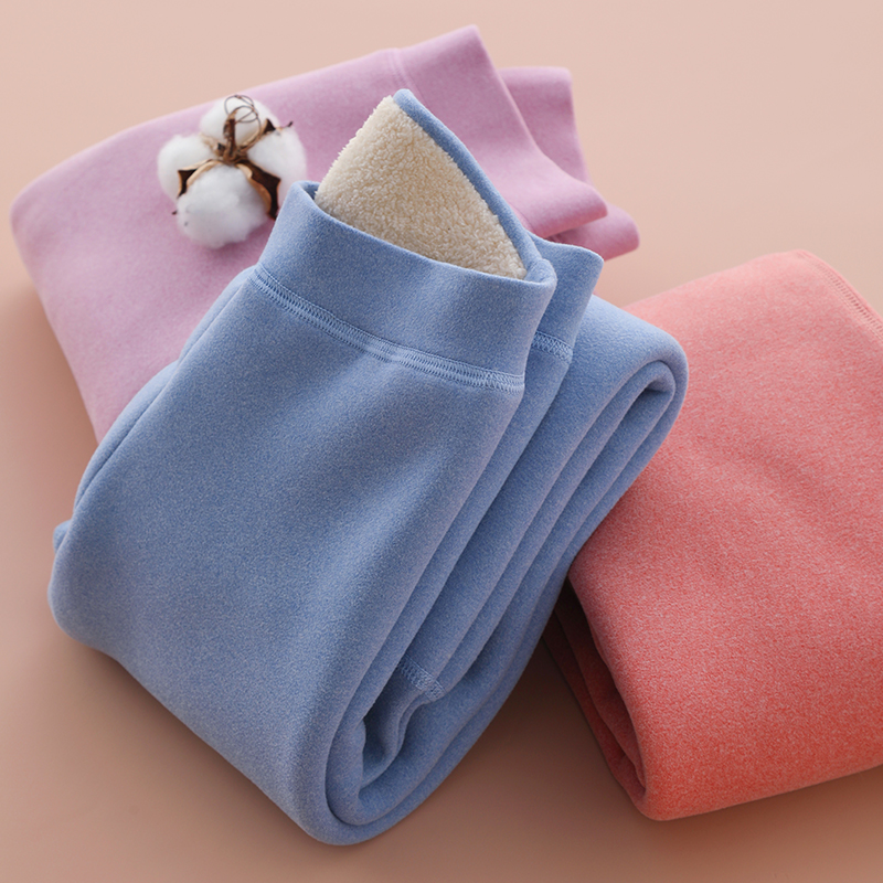 雨的印记羊羔绒儿童保暖裤中大童加绒加厚内穿棉裤男女童学生秋裤