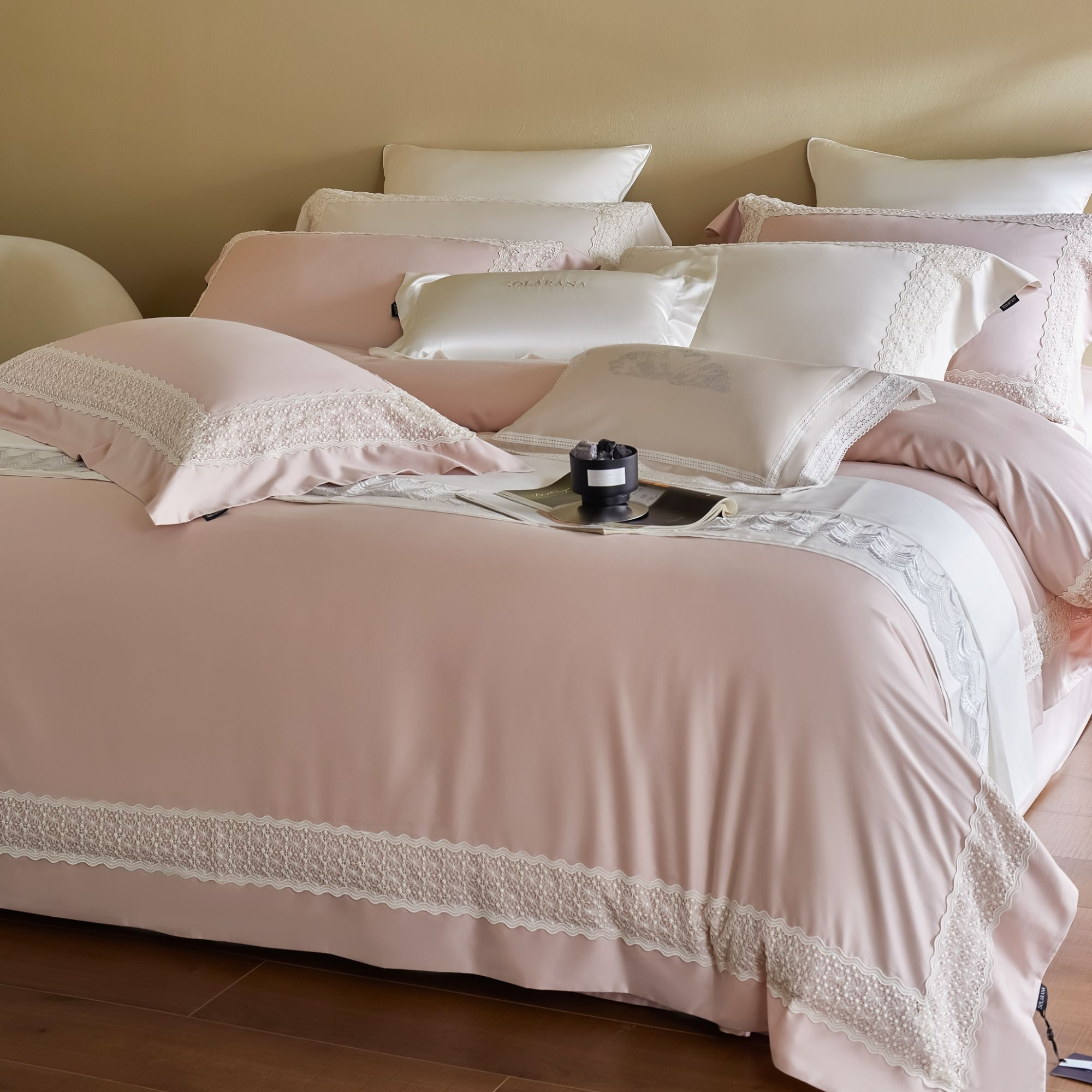 丽家平！美瑞丝 太美蕾丝巨软床品 100S超细旦天丝棉磨毛糯四件套