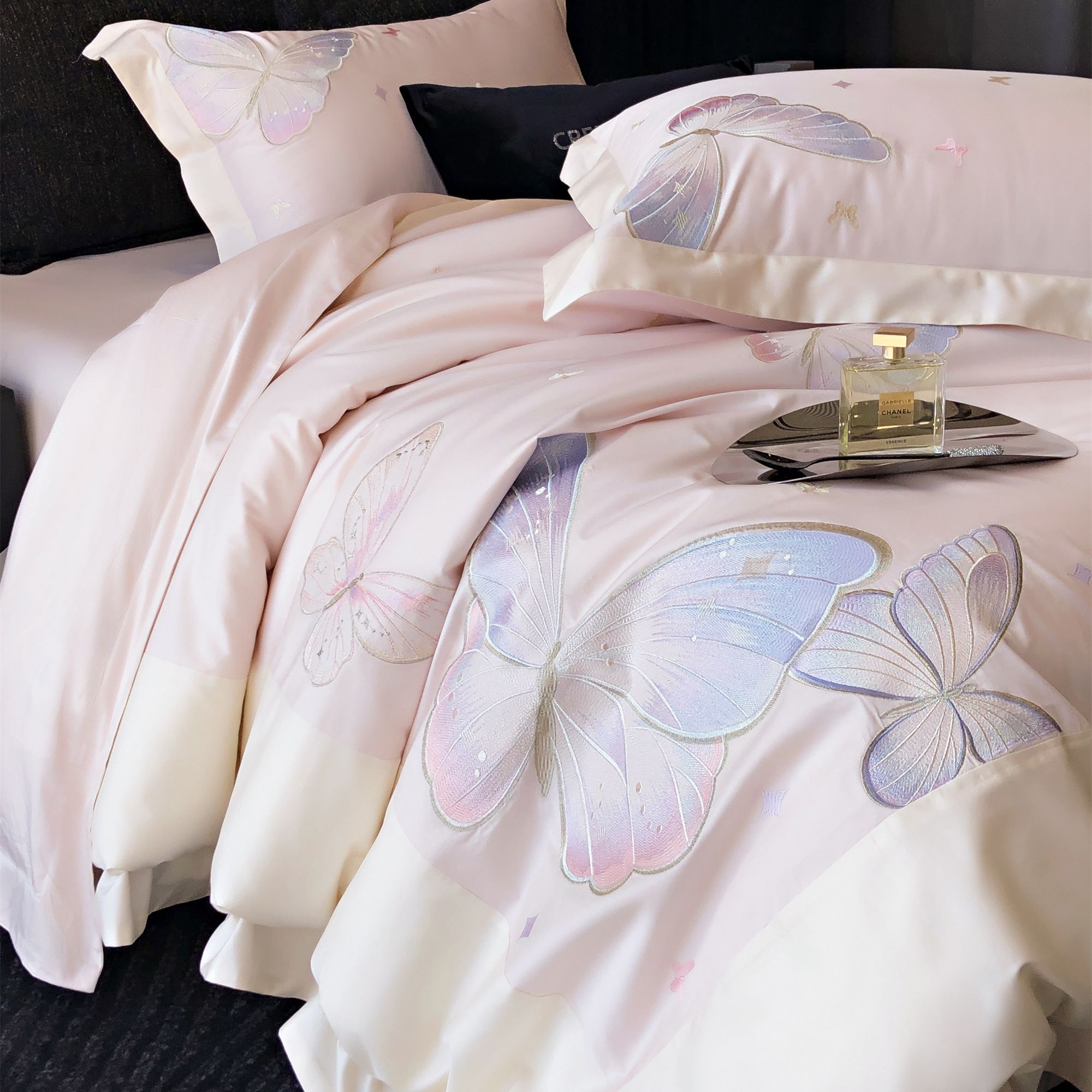 丽家平！温妮莎 蝴蝶飞进卧室幸福美满全棉100（50*50）长绒棉四件套
