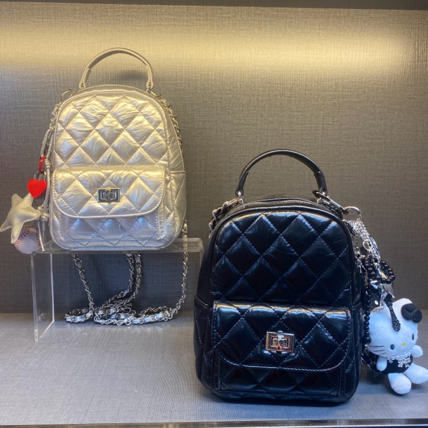 小香风菱格双肩包810