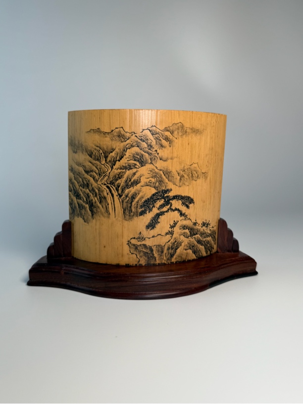 留青竹刻画稿/剔筠轩制原生态无添加老料/高12cm、宽15cm