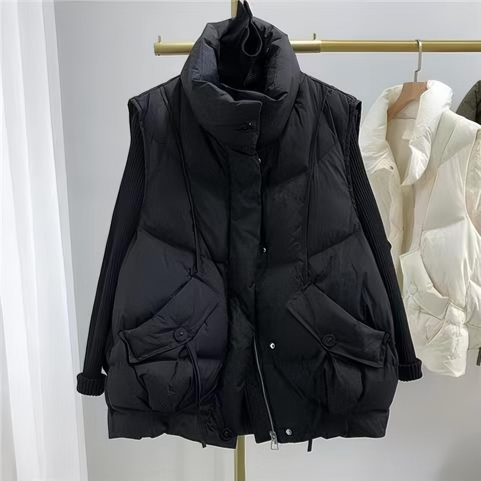 冬季爆款羽绒（棉）服马甲女韩系网红时尚潮流飘带短款马夹
