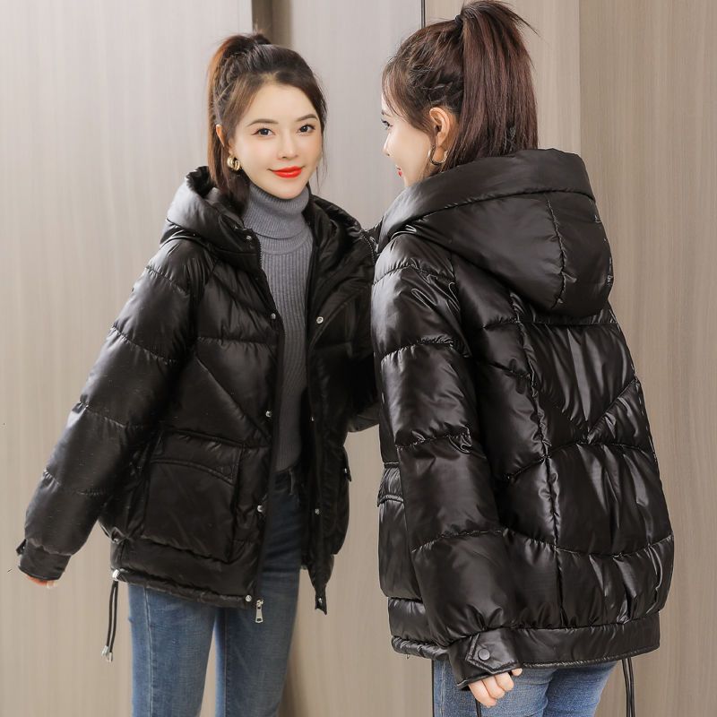 冬季免洗亮面羽绒（棉）服女短款女士加厚保暖宽松棉衣外显瘦款