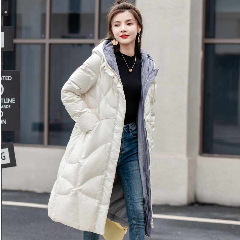 冬季爆款羽绒（棉）服女中长款连帽韩版修身加厚冬季收腰显瘦