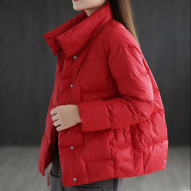 冬季新款2023新款羽绒（棉）服女立领小个子简约宽松短款