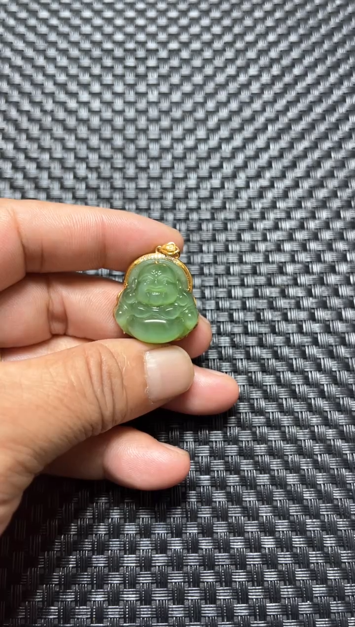 【闪购商品】和田玉吊坠18K金镶嵌约22mm