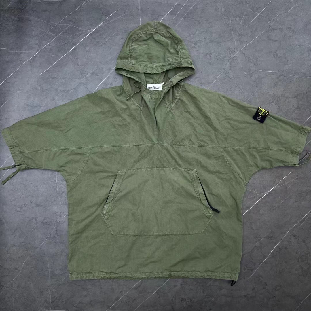 99新 STONE ISLAND xl码 石头岛 墨绿袖标短袖冲锋衣