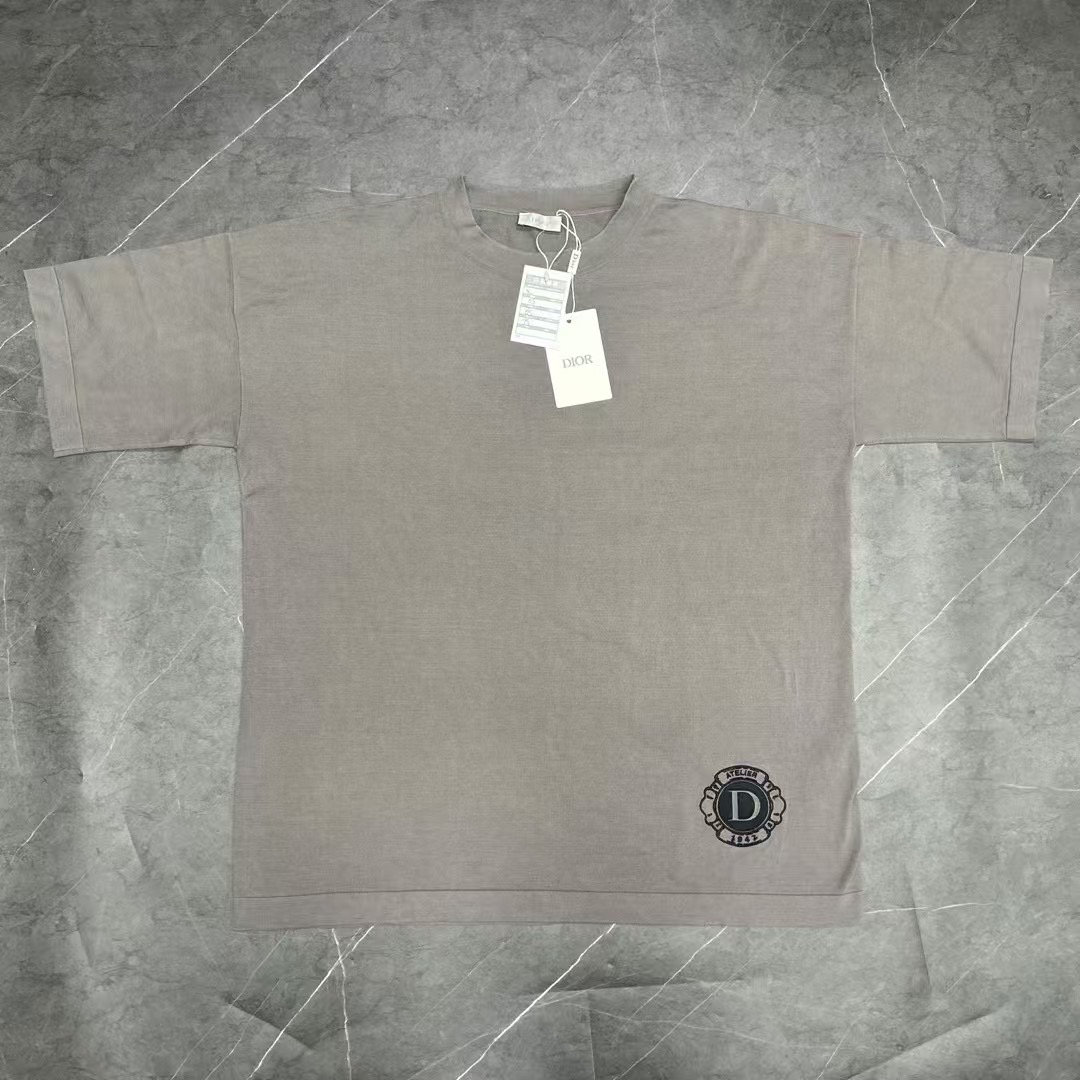 全新未使用 DIOR/迪奥 xl码 24ss新款前后植绒logo刺绣短袖