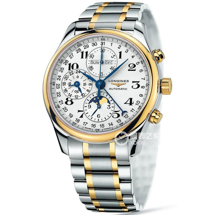99新 Longines/浪琴  制表传统673/八针月相金/40mm/公价34100