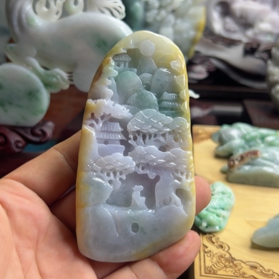 翡翠摆件未镶嵌翡翠天然翡翠