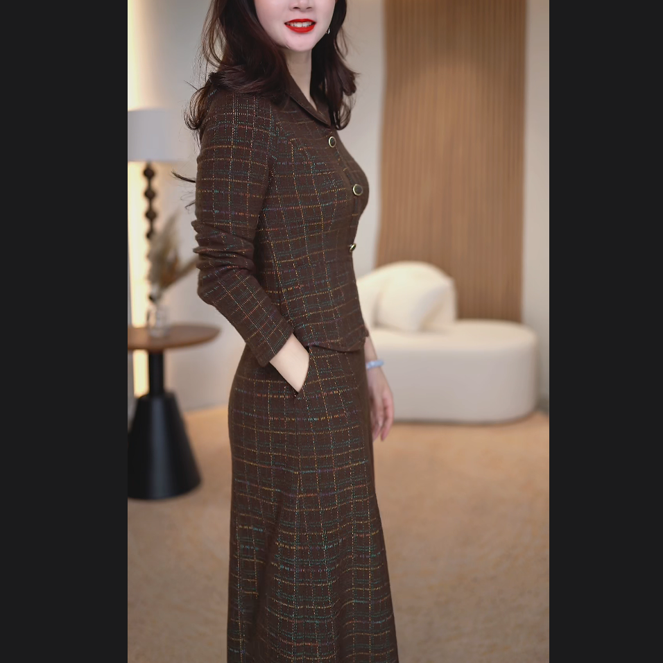 [鹿影溪]秋冬新款气质修身显瘦假两件遮肉中长款连衣裙打底裙