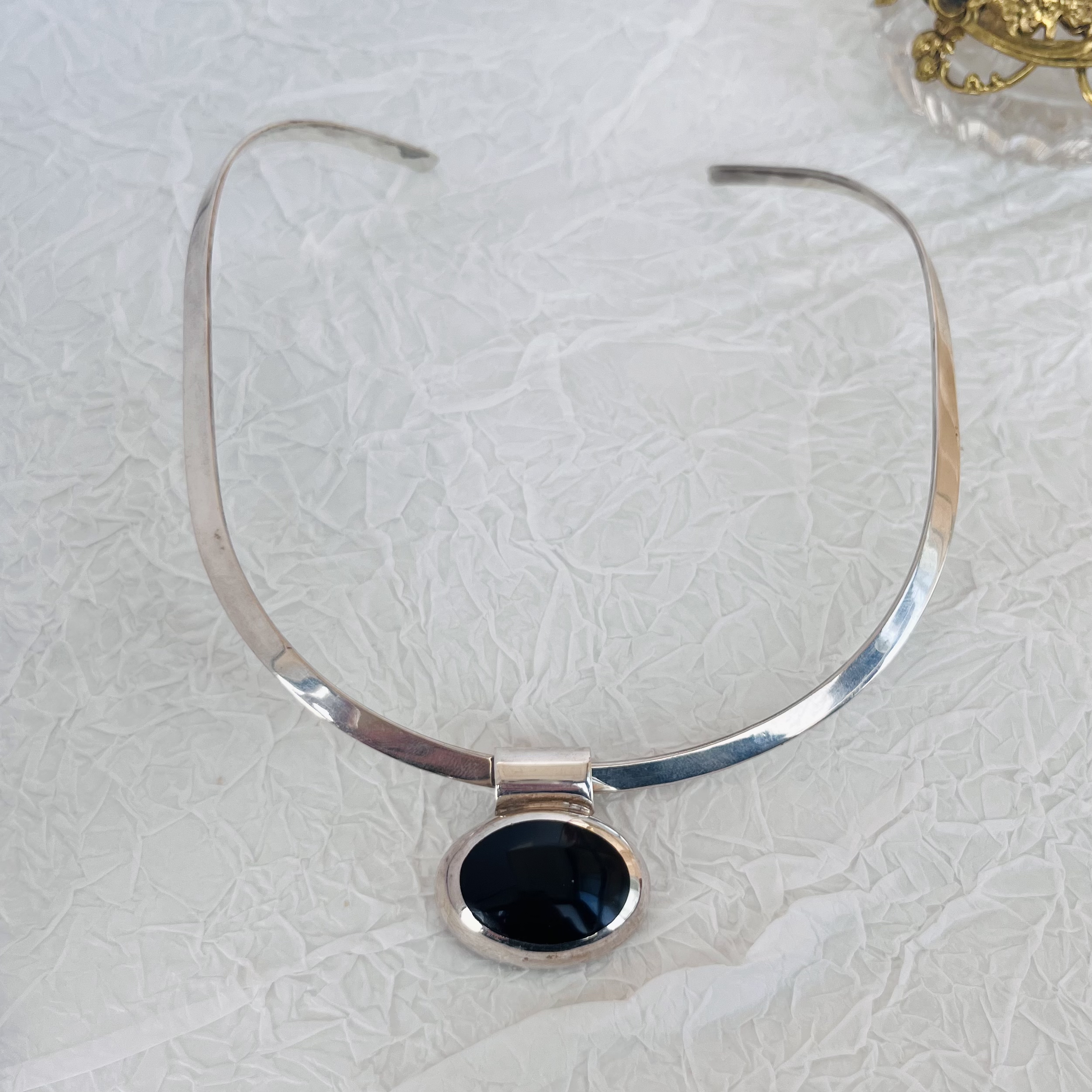 合金项链 中古黑色吊坠项链