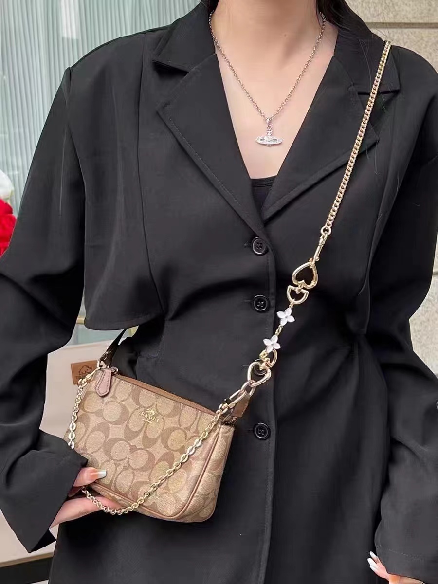 匠心配饰坊寇池麻将包链条配件珍珠延长链包带腋下包包装饰链肩带