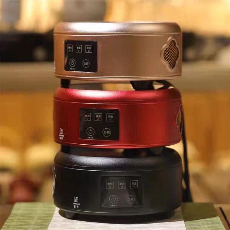 晋芳海棠1500W 烟灰色四代煮茶壶蒸煮一体提梁壶套装