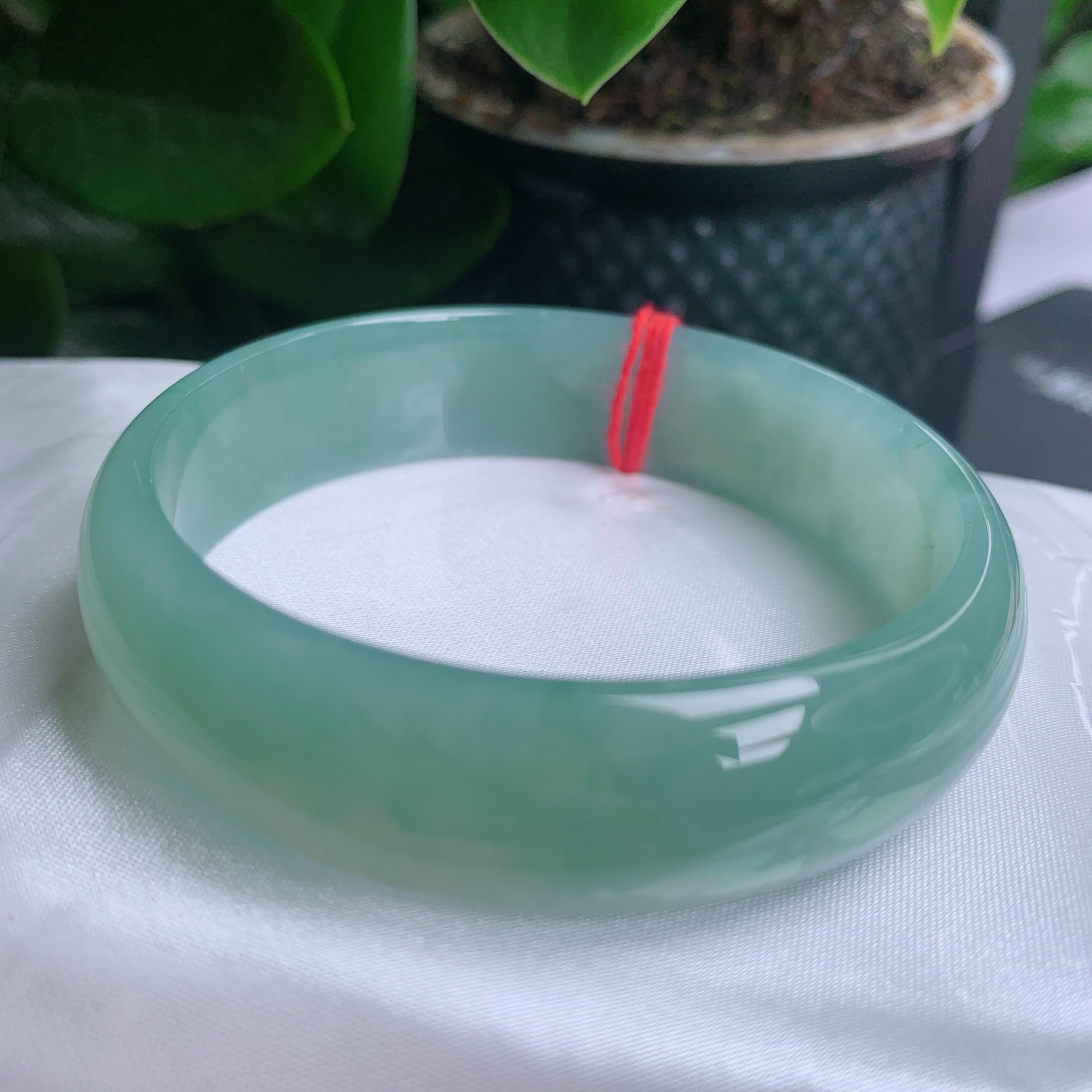 缅甸天然翡翠A货轮胎镯59圈