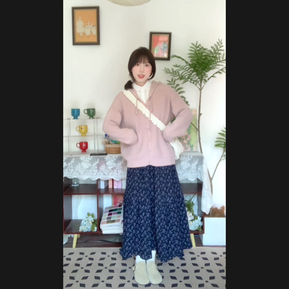 10.08【蔡不理】秋季新款碎花蛋糕层次款半身裙复古百搭秋冬高腰