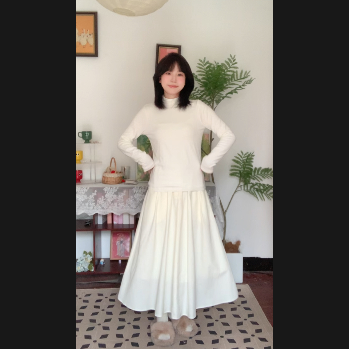 09.27【蔡蔡自制】奶盖 秋季新款温柔百搭松紧A版半身裙