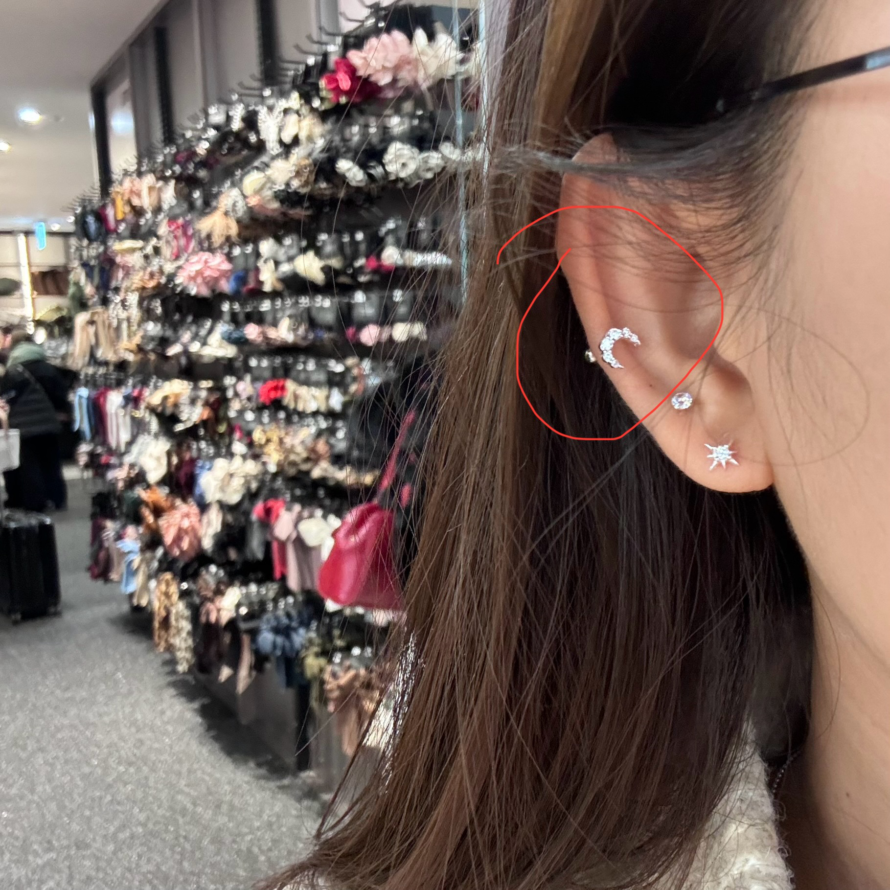 925银耳饰 韩国飞3-4天通体s925银月亮螺旋扣