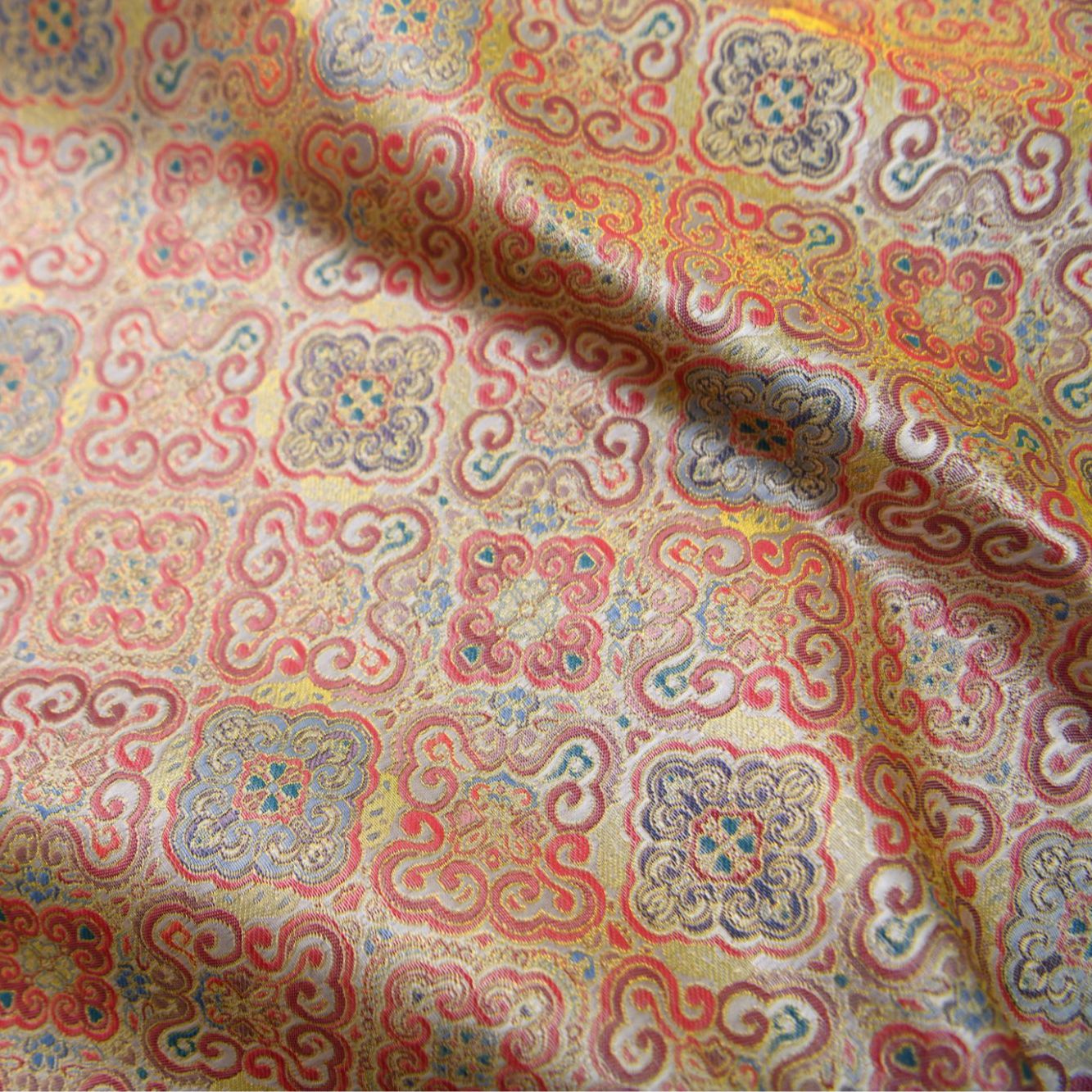 宋锦面料      红色-西楼锦华 国风新中式面料