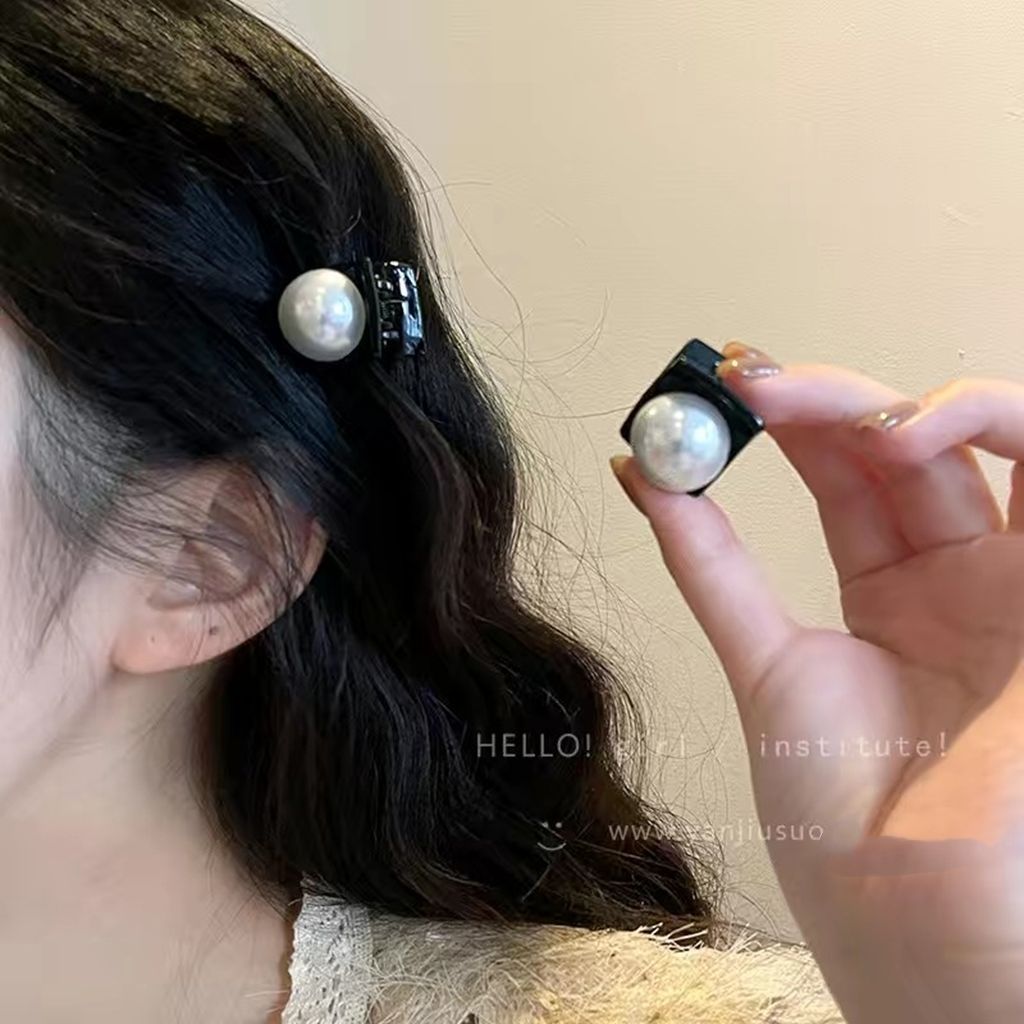 法式复古珍Z发夹女氛围感小号抓夹刘海夹鲨鱼夹手工韩版简约发夹