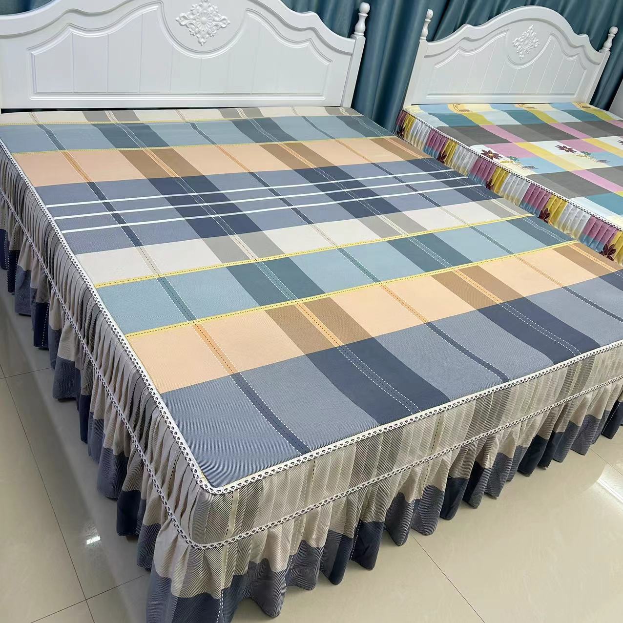 高端精品床罩（橙意满满）防尘加厚防滑斜纹罩床床笠