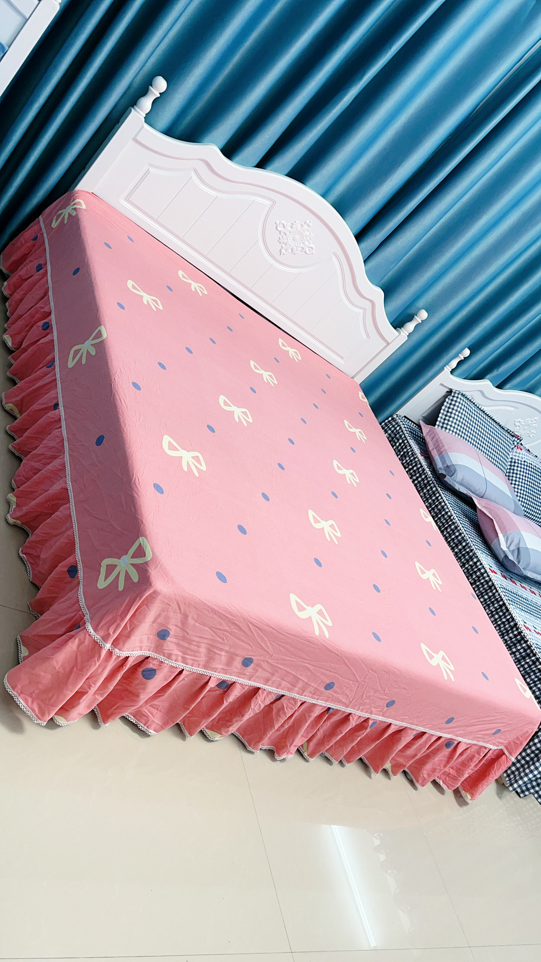 加厚公主风花边床盖加大床裙床罩床单单件，适合1.8米宽，2米宽的床