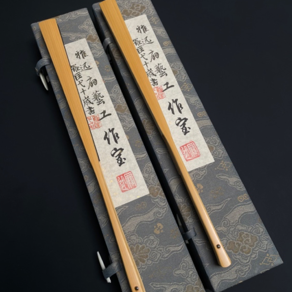 皖南扇庄罗迅制手工玉竹折扇古风文玩扇子撒金扇面