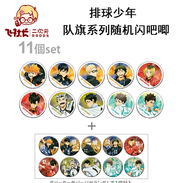 【拆盒】排球少年 队旗系列随机闪吧唧