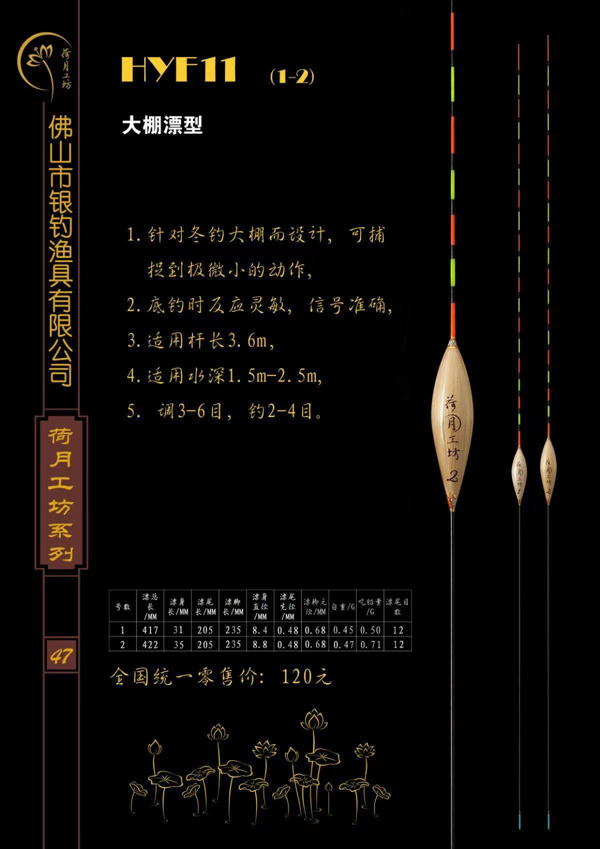 荷月工坊HYF11大棚冬钓漂，低钓反应灵敏，信号准确！