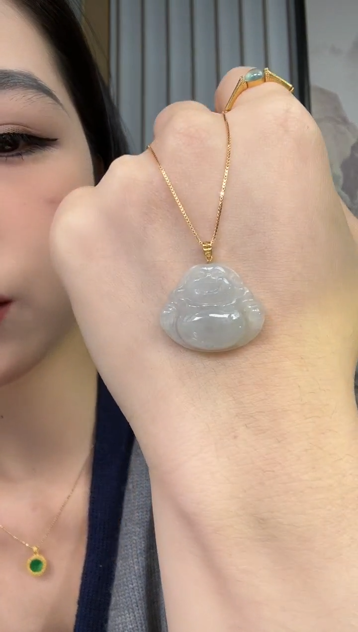 【闪购商品】翡翠颈饰18K金镶嵌佛公