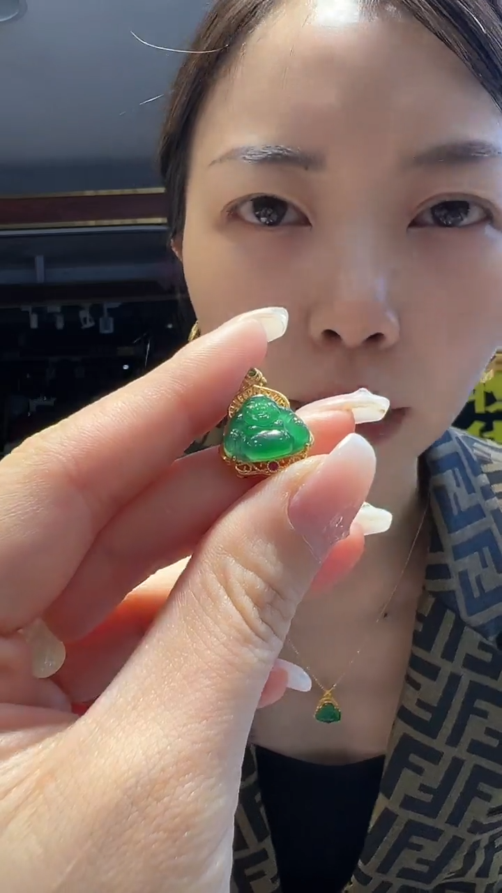 【闪购商品】翡翠吊坠（不含链）18K金镶嵌P23