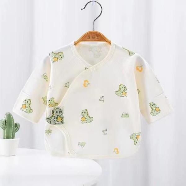 婴儿半背衣纯棉春夏新生儿上衣粘扣无骨薄棉秋冬季刚出生宝宝衣服