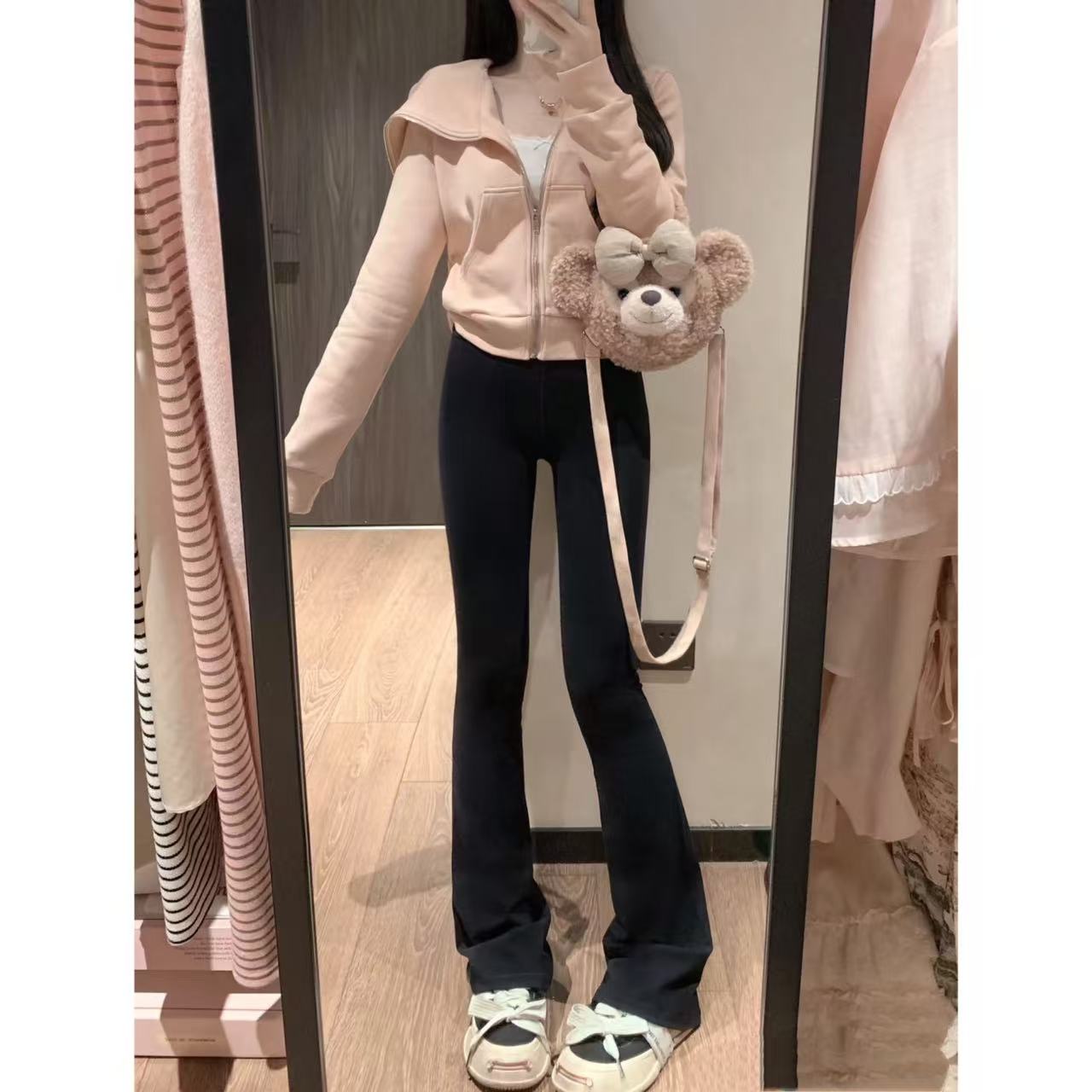 猫猫高个子加长女裤加绒加厚9018微喇打底裤