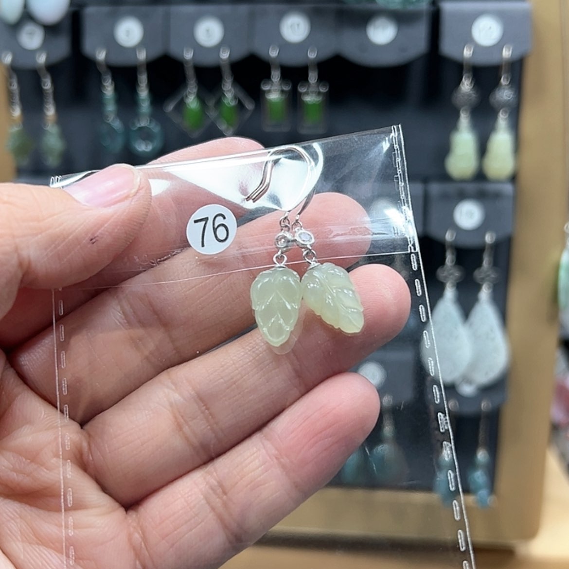【闪购商品】和田玉耳饰银S925镶嵌吉****工