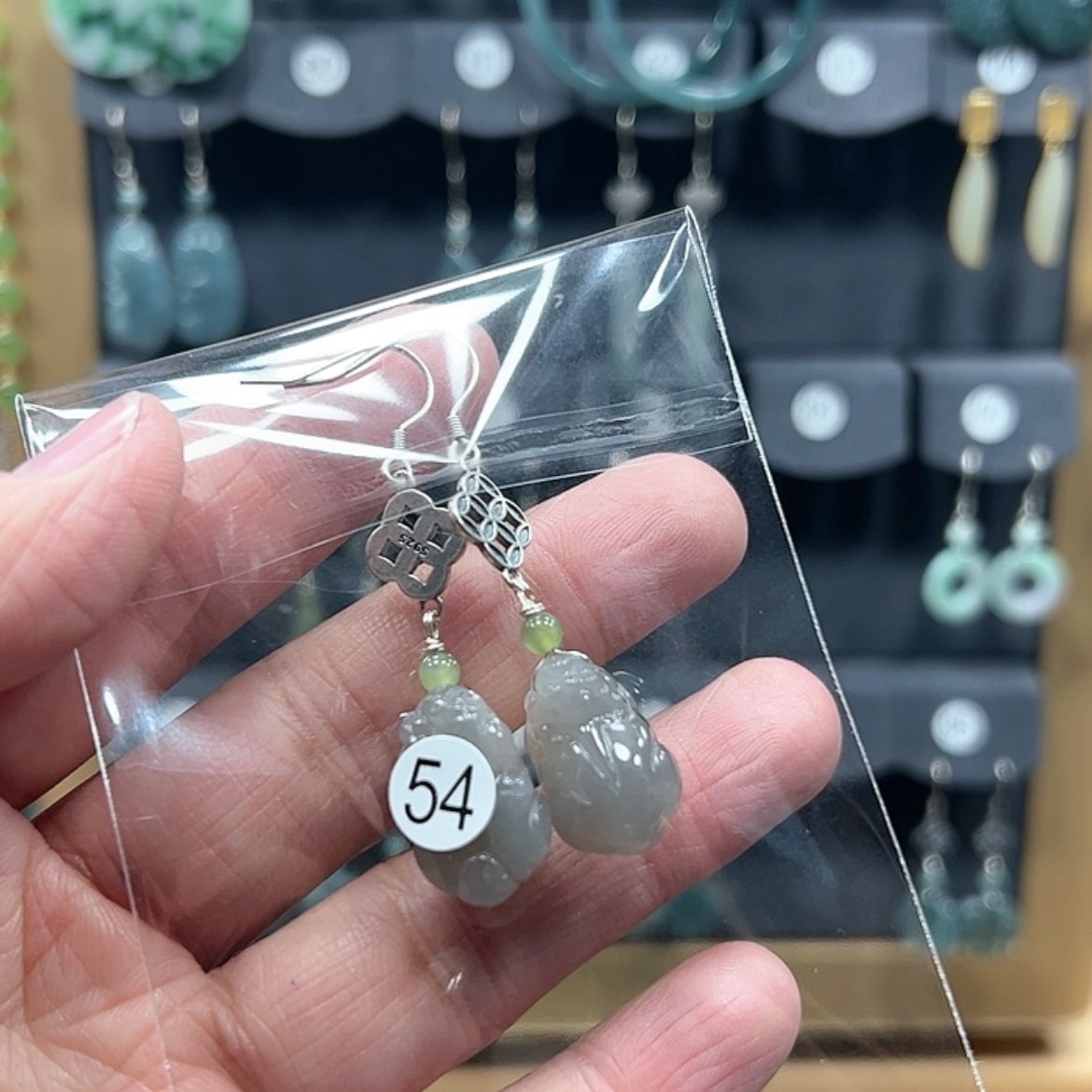 【闪购商品】和田玉耳饰银S925镶嵌诺**贝