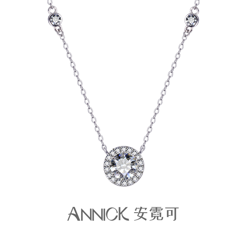 坠链均925银 星点纯银项链范琦同款满钻锆石镶钻高级感气质百搭