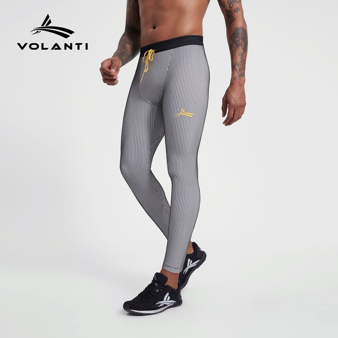 沃兰迪长弹男士沃兰迪螺纹智璇紧身压缩长裤速干训练