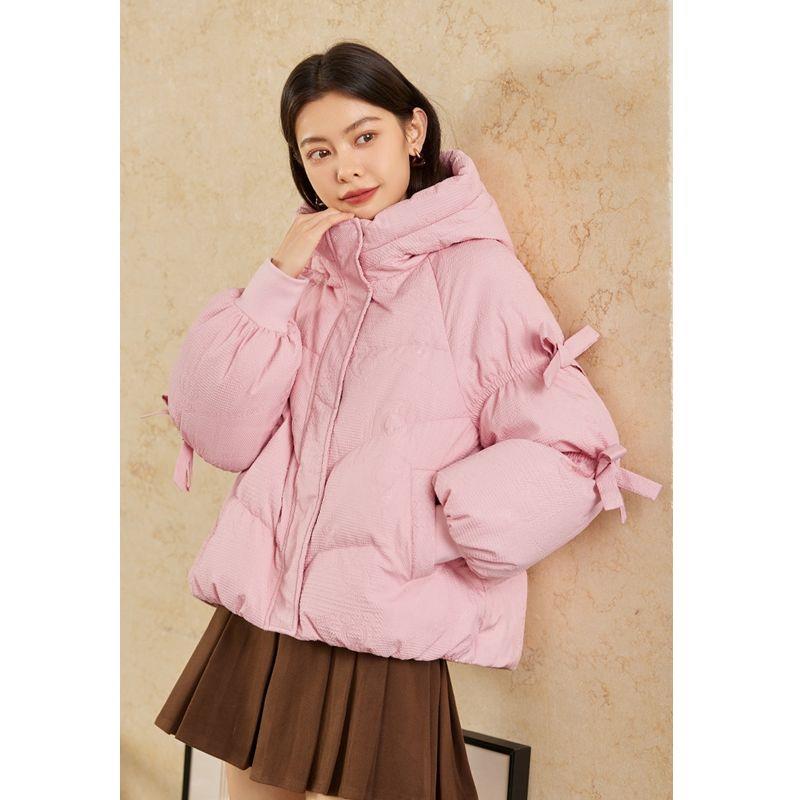 【小扬哥推荐】小个子短款羽绒服女冬新款日系甜美宽松灯笼袖蝴蝶