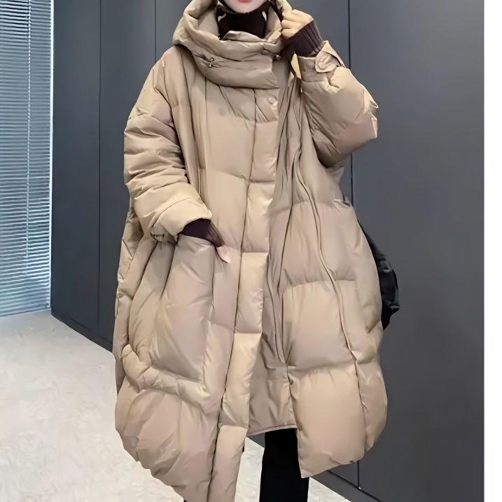 【小扬哥推荐】羽绒服女双拉链设计新款白鸭绒连帽中长款韩版宽松
