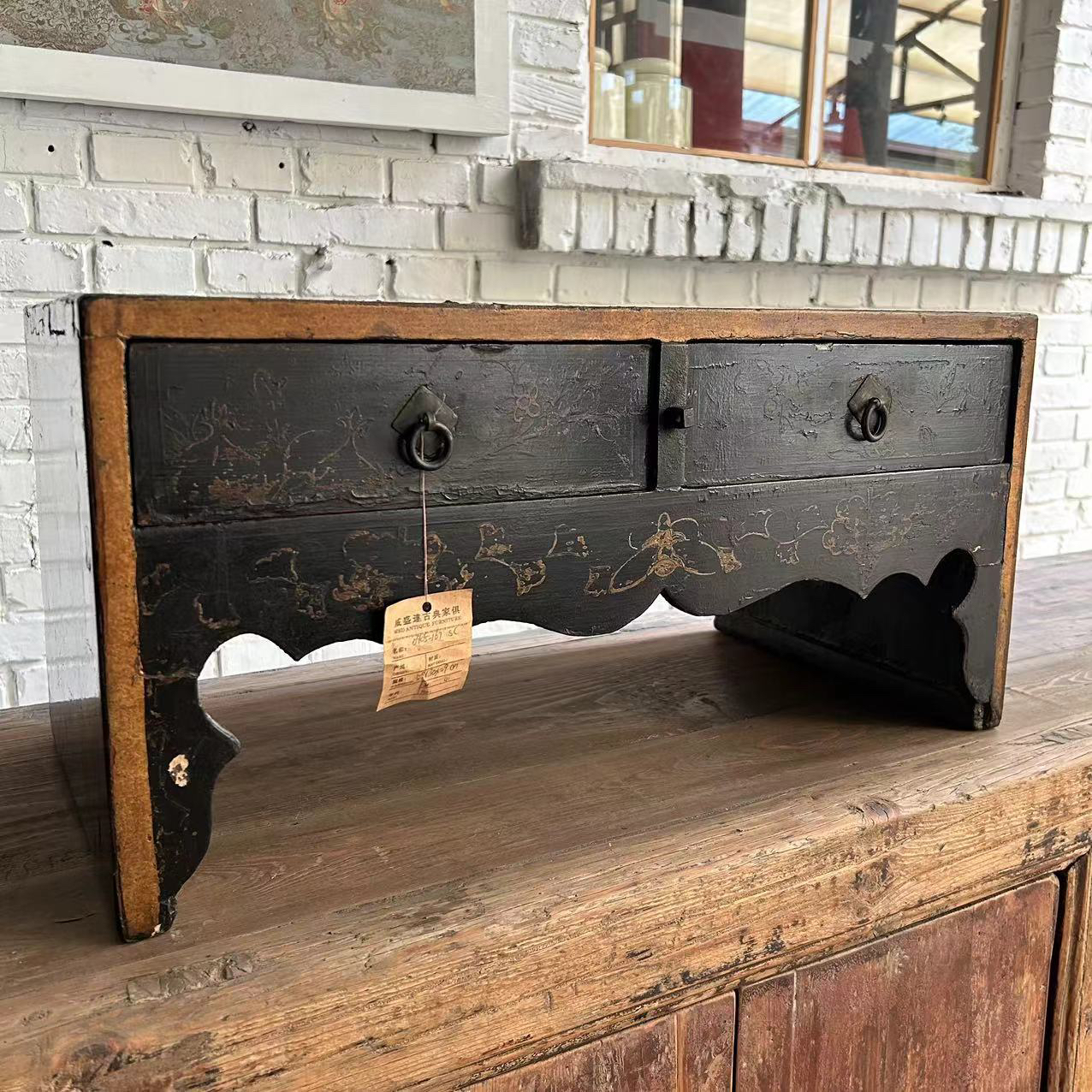 〈新〉二屉小桌做旧古典置物新中式客厅家用玄关59*30*29