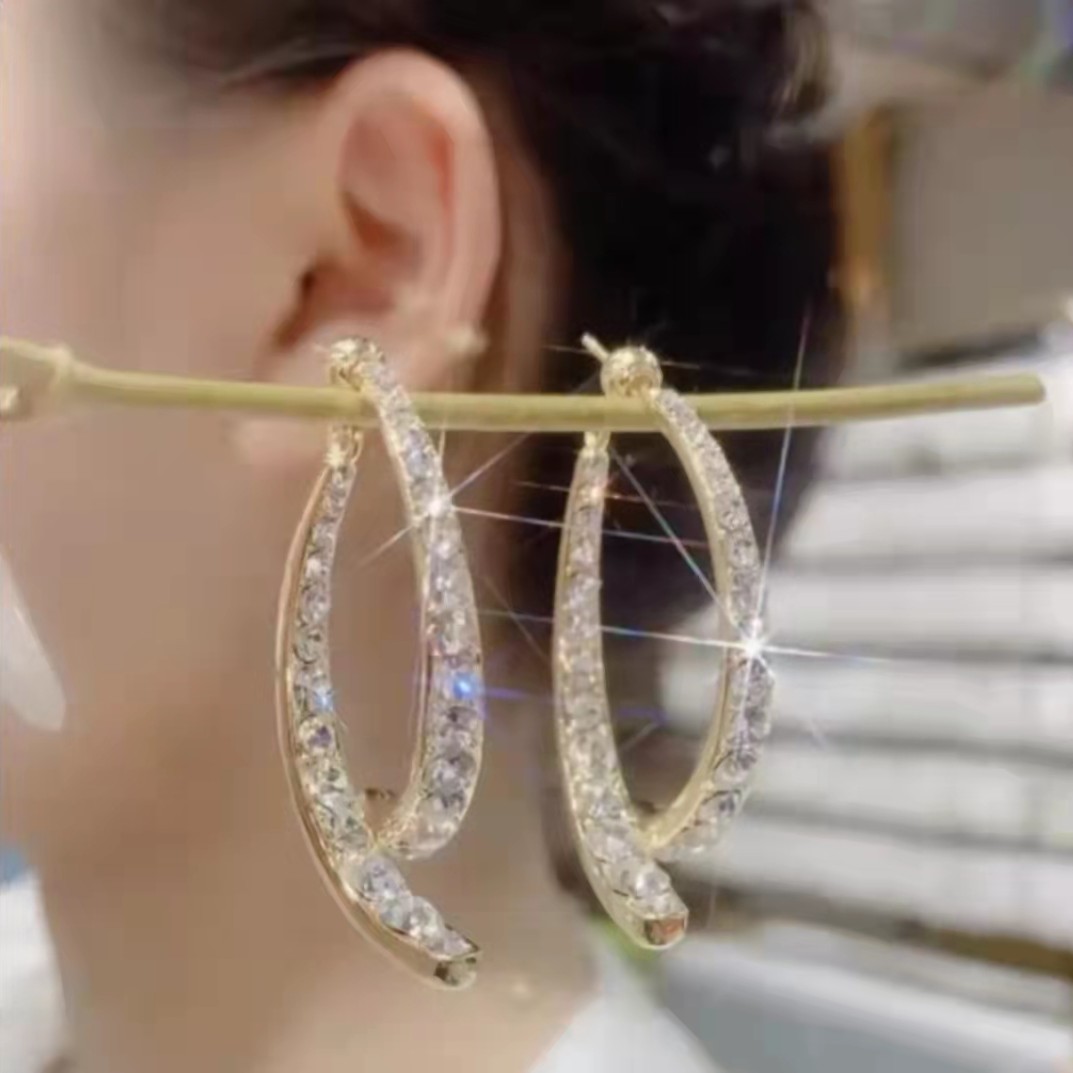 TAOMEIJIA/TAOMEIJIA 铜合金耳饰 新款前后交叉一款两戴耳环C333