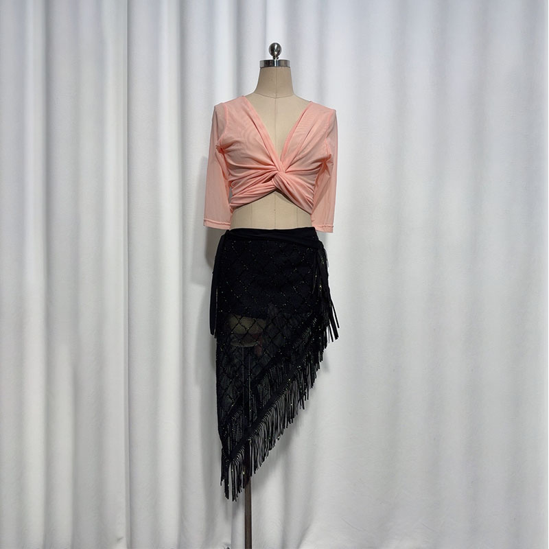肚皮舞练功服装当季新品绑带上衣高端带钻流苏臀巾三角巾腰巾配饰