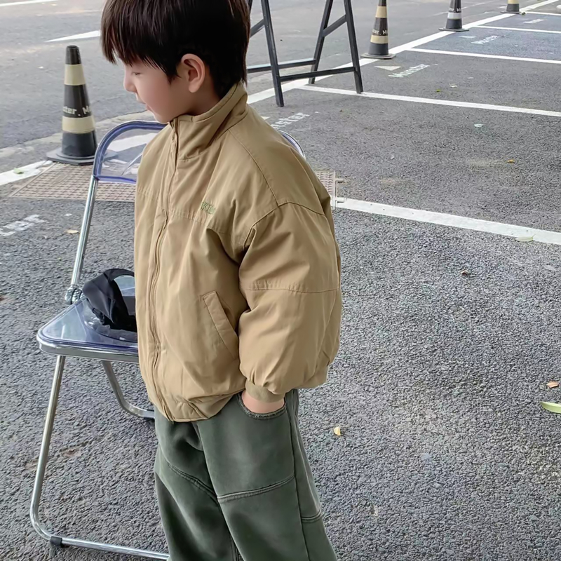 甜妈家童装 儿童秋冬新款洋气加厚外套男童韩版棉服立领保暖