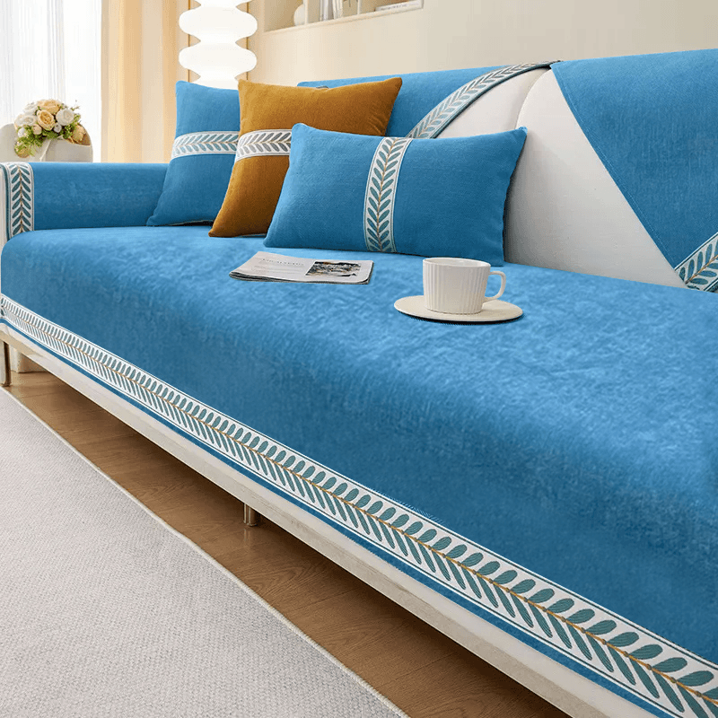 【秋语】雪尼尔沙发垫盖布巾防滑通用简约沙发套罩新款坐垫套子