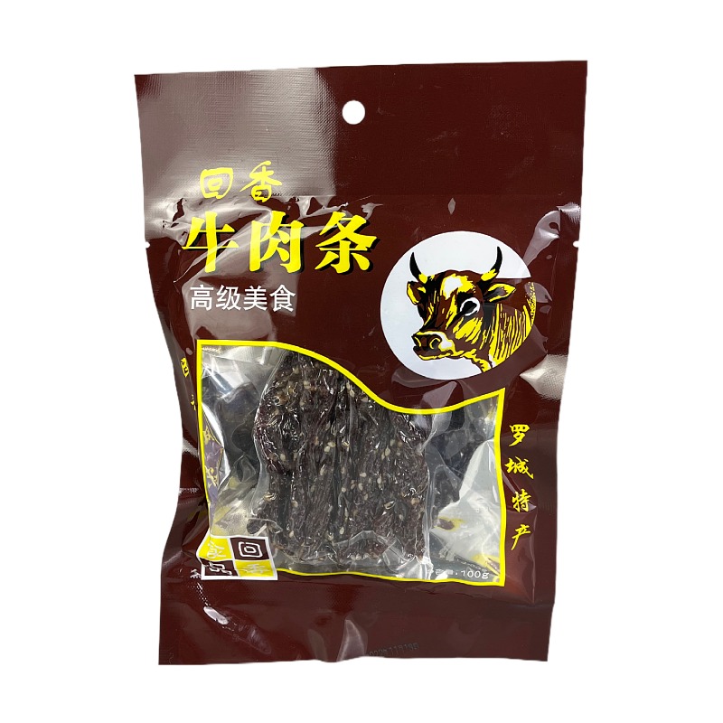 罗城仫佬族自治县 姆佬侬牛肉条 100g/包  零食办公室必备