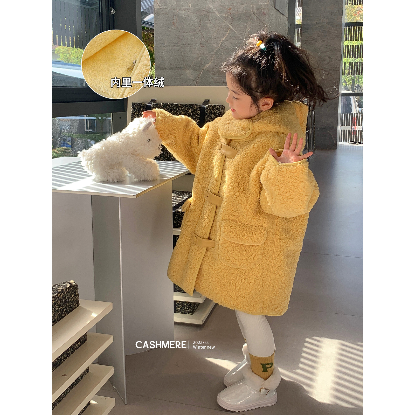 【小扬哥推荐】女童冬季新款大衣连帽外套长款加厚中长款秋冬儿童