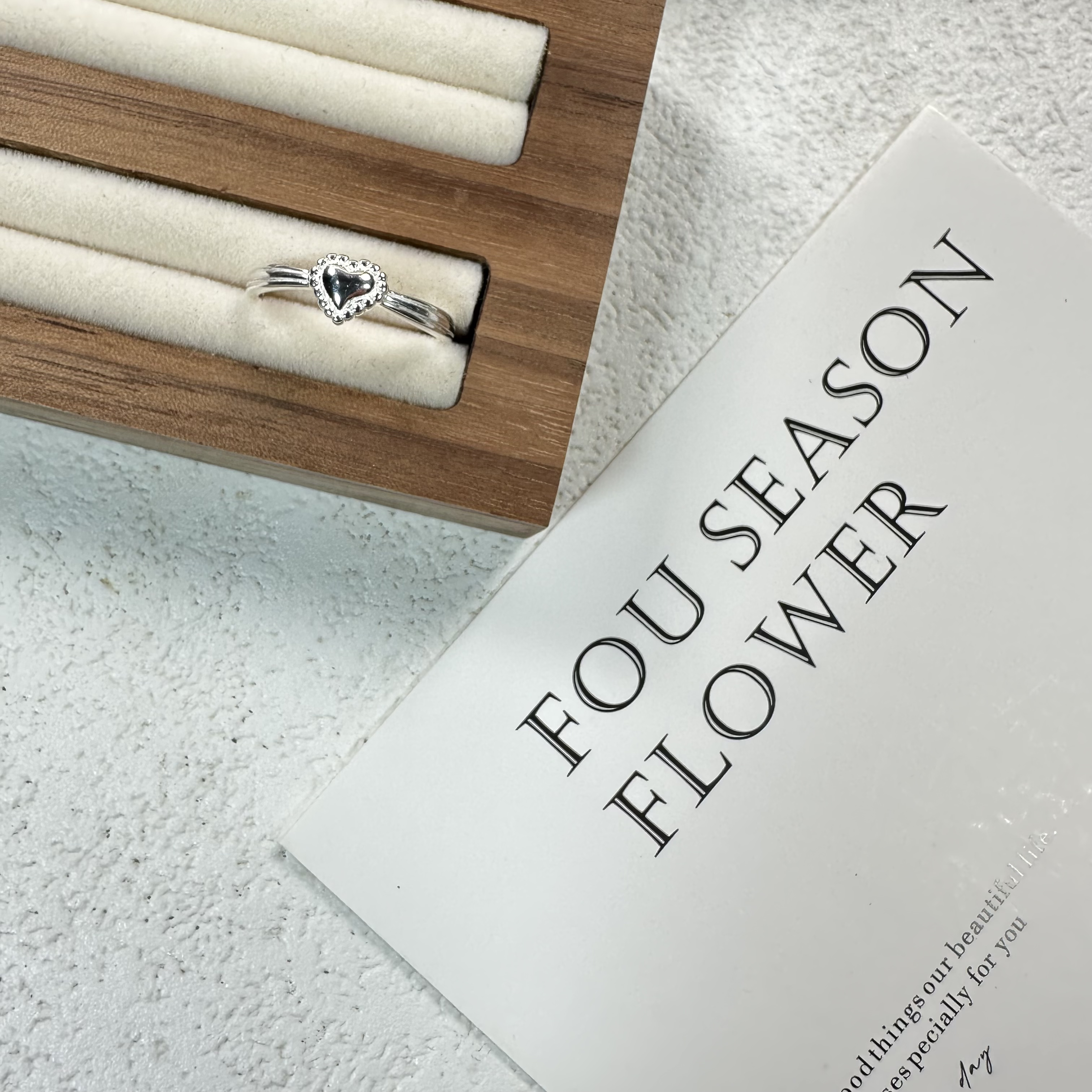 足银戒指 纯银990光面桃心素圈戒指女小众轻奢高级食指戒送女友