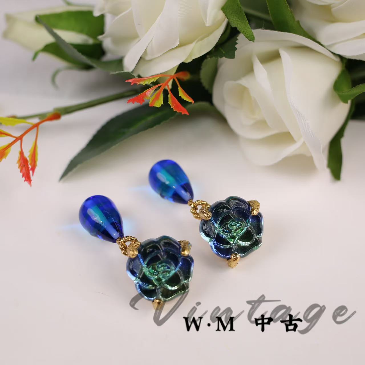 铜合金耳饰 W·M中古-Gavilane（法）扫肩耳夹