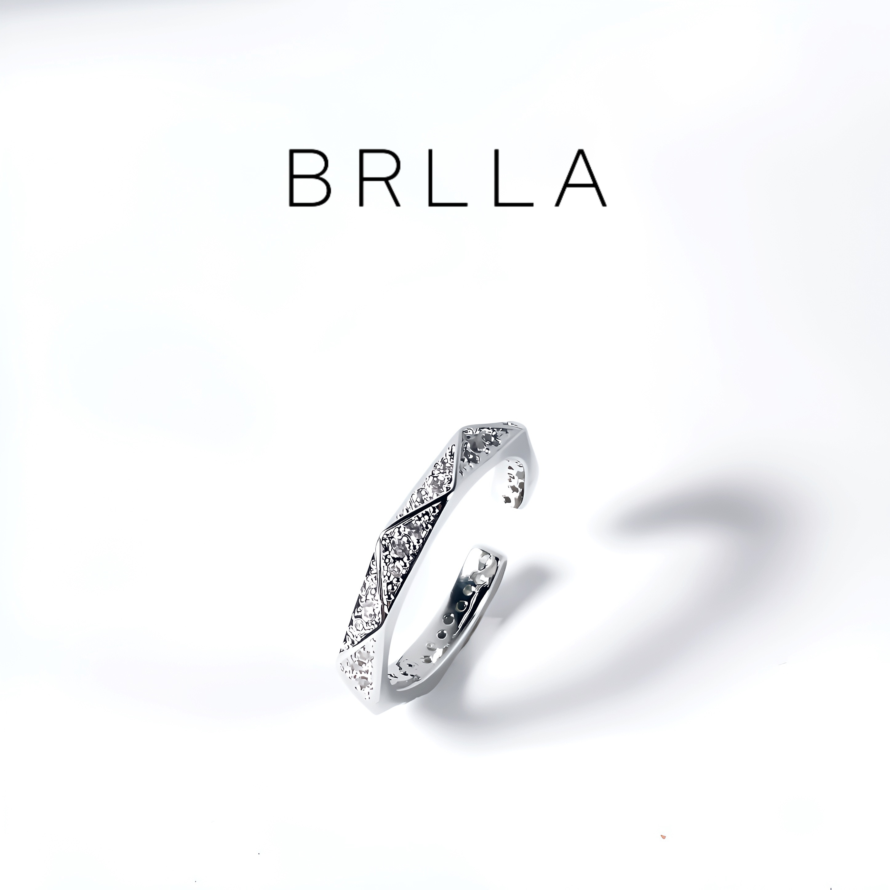 合金合成锆石戒指 可调节小众轻奢简约高级感设计GP916