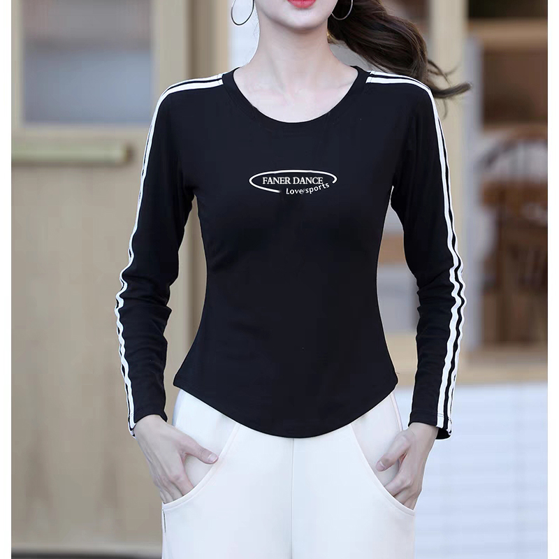 范儿丹斯广场舞服装秋冬百搭女上衣时尚休闲显瘦长袖T恤2851